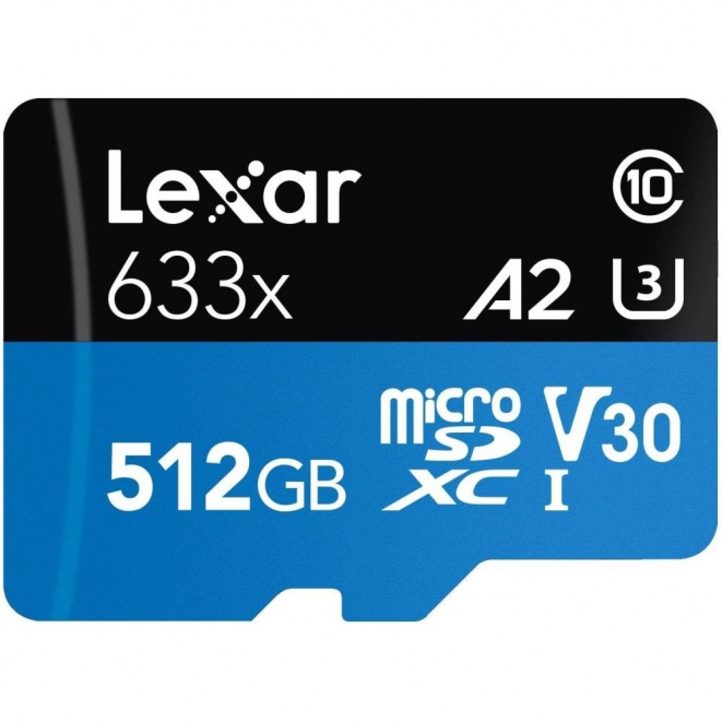 Lexar High Performance 633x microSDXC UHS-I Card with Adapter 512GB